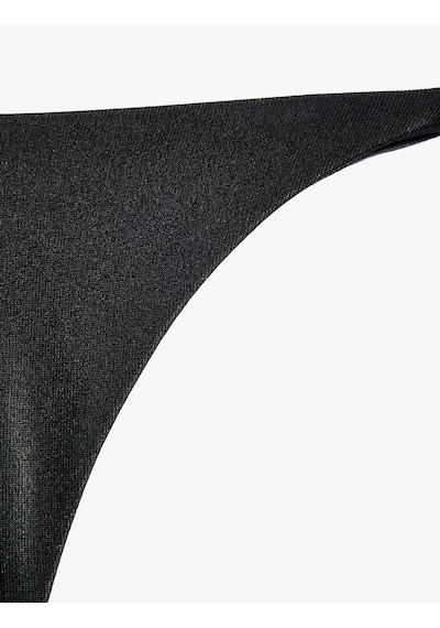 Koton Yanları Bağlamalı Parlak İpli String Mikro Bikini Altı Siyah 6sak00197mm