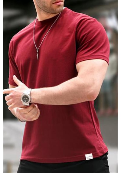 Madmext Bordo Regular Fit Basic Erkek Tişört 6131-bordo Bordo