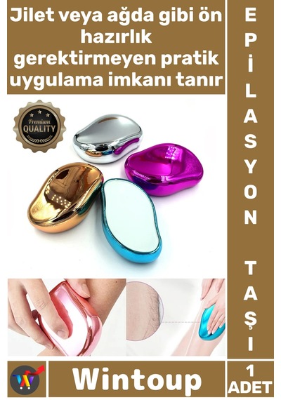 Epilasyon Kristal Nano Teknoloji Acısız Pratik Tüy Alıcı Cilt Peeling Etkili Modern Epilasyon Taşı