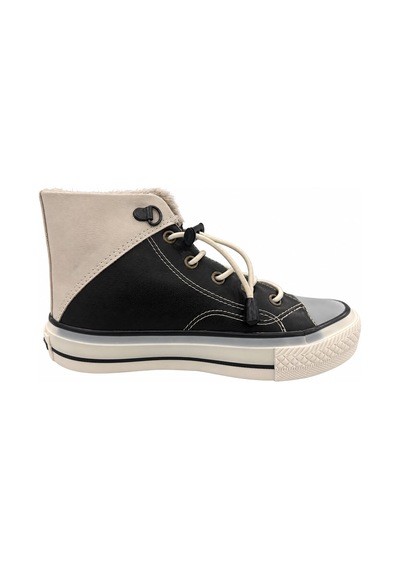 Papucumun Dünyası Çocuk Erkek/kız Yüksek Bilekli Bağcıklı Spor Ayakkabı Sneaker siyah