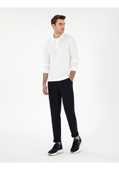 Pierre Cardin Lacivert Slim Fit Nervürlü Duble Paça Eşofman Altı 50290666-vr033