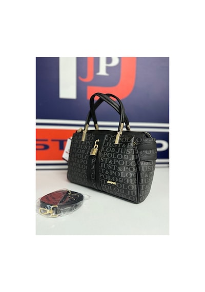 Just Polo Kadın Siyah Monogram El Ve Omuz Çantası Yeni Sezon 2201mh 46669619