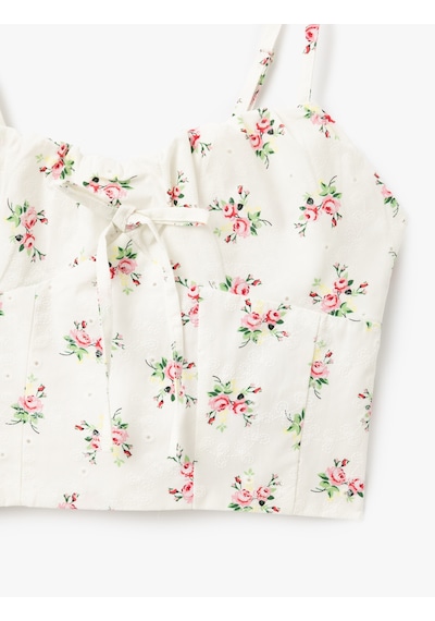 Koton İp Askılı Bağcık Detaylı Gipeli Çiçekli Crop Üst Pembe Desenli 5sal30004ıw Pembe Desenli Koton İp Askılı Bağcık Detaylı Gipeli Çiçekli Crop Üst Pembe Desenli 5sal30004ıw Pembe Desenli