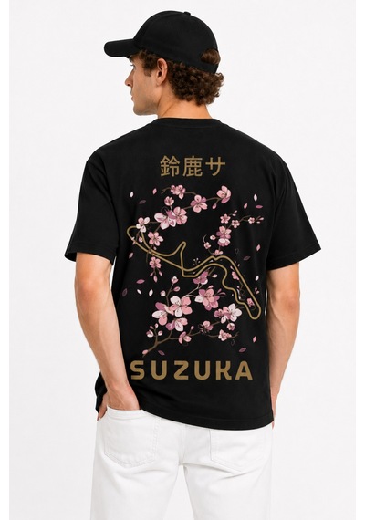 Bayloranzzo Suzuka %100 Pamuk Heavy Cotton Premium Kalite Unisex Tişört Siyah