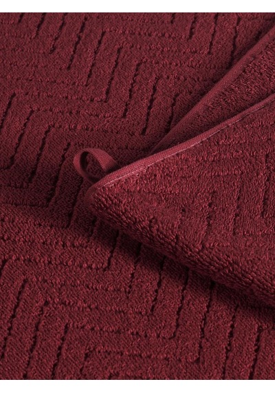 Pamuk Tekli Havlu Jakarlı Karna Premıum Zander - 50 X 90 Bordo