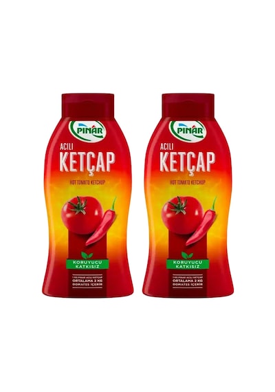 Pınar Ketçap 600 Gr Acili X 2 Adet