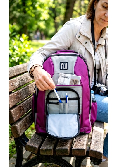 Ful - Sweet Mel Mor Gündelik Seyahat Unisex Laptop Sırt Çantası