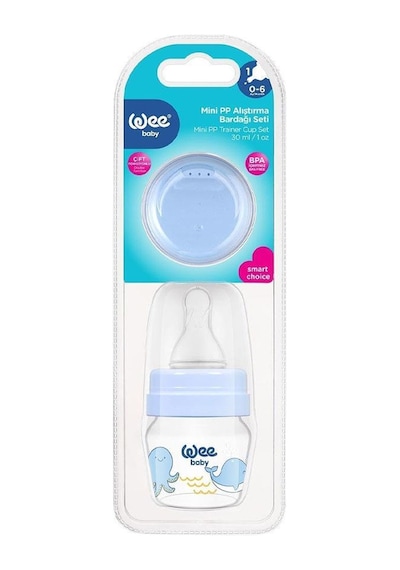 Wee Baby 0-6 Ay Mini Pp Alıştırma Bardağı Seti 30 ML - Mavi