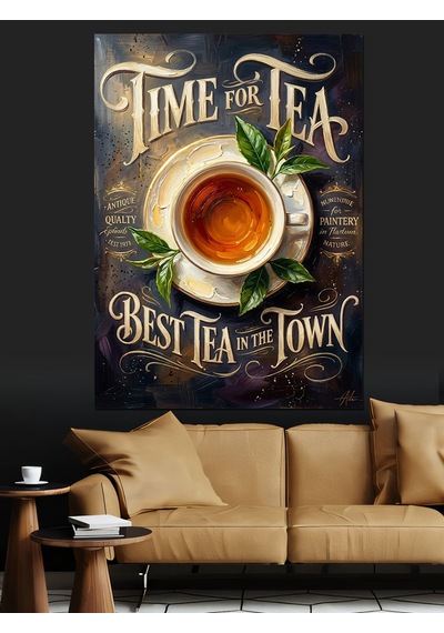 Time For Tea Çay Saati Dekoratif Kanvas - Mdf Ahşap Tablo