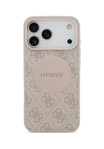 Apple Uyumlu iPhone 17 Pro Max Kılıf Guess Lisanslı M-safeli Yazı Logolu Circle Classic Kapak Pembe Pembe