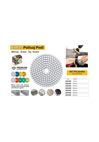 Sgs2354 Elmas Polisaj Pedi Mermer-granit-fayans - Islak - 800 Kum - 1 Adet