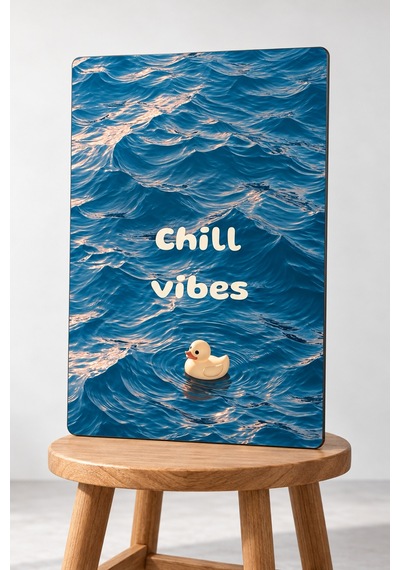 4'lü Dekoratif Metal Tablo Seti Chill Modern Duvar Dekorasyonu Chill Renk