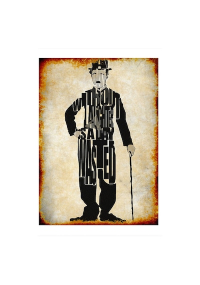 Bedeko Charlie Chaplin Mdf Poster 35 Cm X 50 Cm