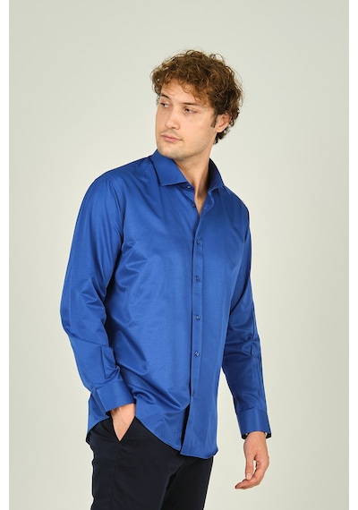 Figs Erkek Slim Fit Uzun Kollu Pamuklu Parlak Kumaş Gömlek 0013 Saks Saks