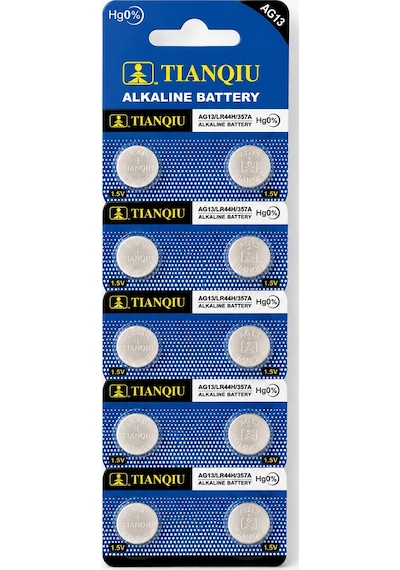 Tıanquı Ag13 Lr44 357a 1.5v Alkalin Düğme Pil 10'lu Paket - Saat Oyuncak Lazer Pili