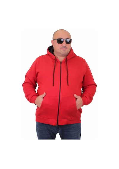 Moc Grande Mocgrande Büyük Beden Unisex Kapüşonlu 3Ip Sweat 11701 Kırmızı-Kırmızı