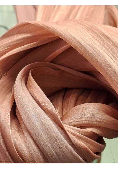 İpek Dükkanı Organza Shımmer Abiye Üzeri Parlak Şal Şeftali
