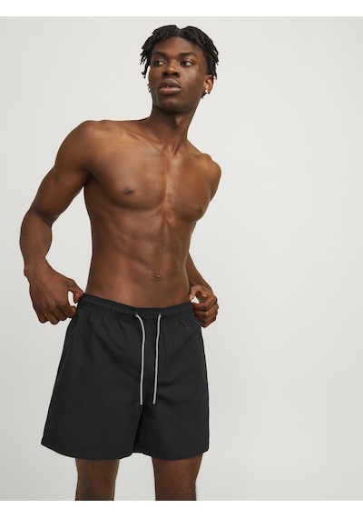 Jack & Jones Erkek Logo Detaylı Deniz Şortu - Fiji - 12225961 - 1 Black