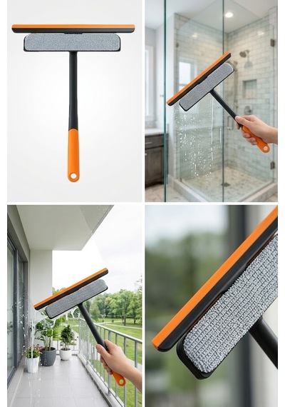 Thentech Mikrofiber Süngerli Ve Çekçekli Çok Amaçlı Cam Silme Aparatı Pratik Temizleyici