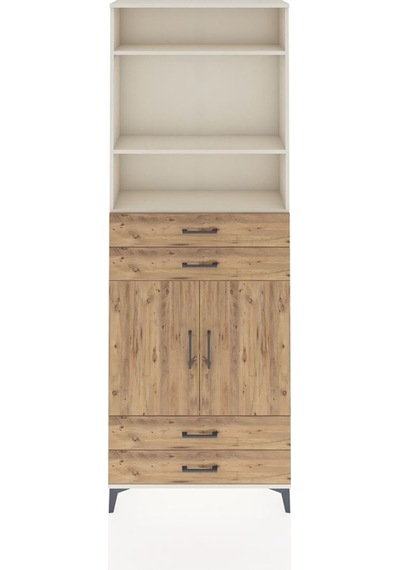 Arges Dolap 5 Raflı 4 Çekmeceli 2 Kapaklı 88x30x243 Aytaşı-çam Aytaşı