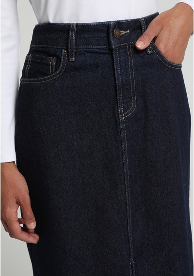 Colin's Colins Slim Fit Düz Fermuarlı Kadın Dark İndigo Denim Etek Cl1082782 Q1.v2 Dn45186