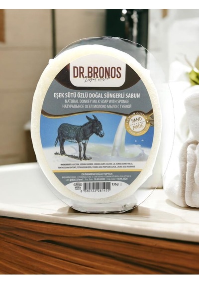 Dr. Bronos Eşek Sütü Özlü Doğal Süngerli Sabun 135 Gr