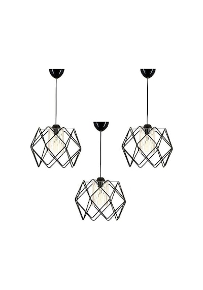 Trend Kitchen Jaka Akrilik Camlı Koza Sarkıt Avize 3 Adet Siyah