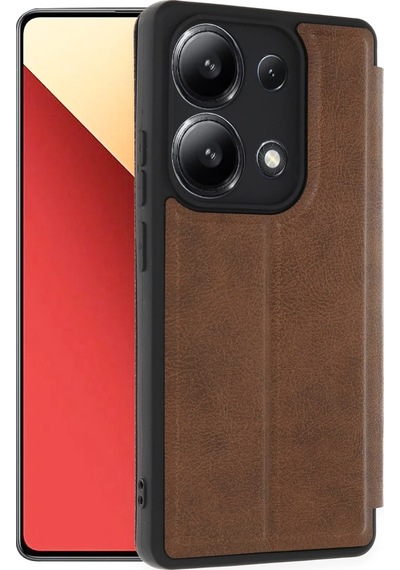 Newface Xiaomi Redmi Note 13 4g Kılıf Flip Cover Glblseme - 20 - Taba