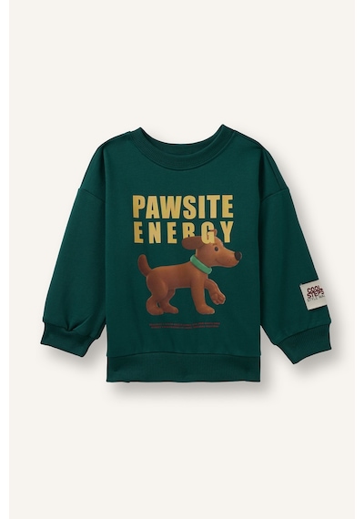 Defacto Oversize Hayvan Ve Yazı Baskılı Bisiklet Yaka Sweatshirt Erkek Bebek I3810a526wngn1116 Yeşil-gn1116