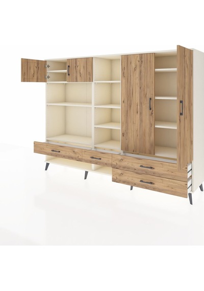 Hyperion Dolap 12 Raflı 4 Çekmeceli 4 Kapaklı 220x44x163 Aytaşı-çam Atlas Çam - Aytası Hyperion Dolap 12 Raflı 4 Çekmeceli 4 Kapaklı 220x44x163 Aytaşı-çam Atlas Çam - Aytası