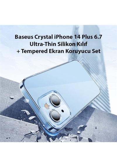 Baseus Crystal Apple Uyumlu iPhone 14 Plus 6.7 Silikon Kilif + Ekran Koruyucu 560652389