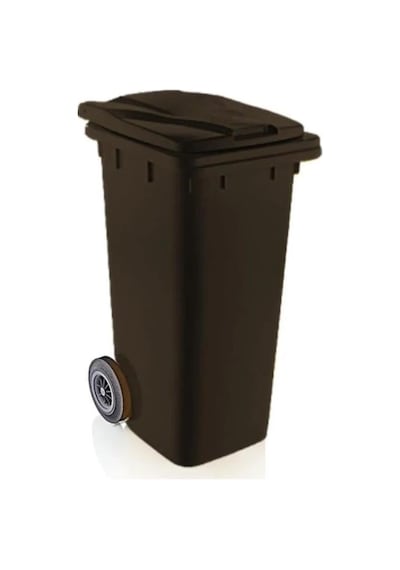 Omnipazar Sy-6505 Tekerlekli Kapaklı Plastik Çöp Konteyneri 120 Lt Siyah