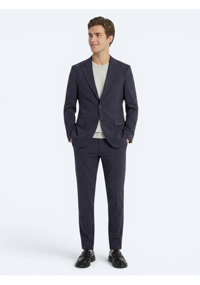 Kip Koyu Gri Düz Modern Fit Örme Takım Elbise