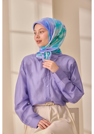 Silk Home Olinda İpek Eşarp 47004-16 Lila, Turkuaz, Yeşil, Mavi