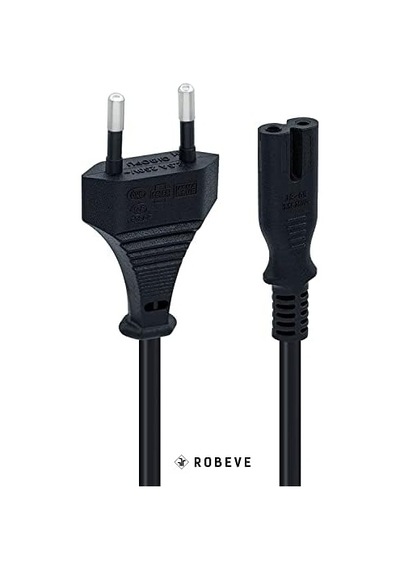 Robeve Ps3 / Ps4 / Ps5 / Xbox Series S-x Uyumlu Güç Kablosu 1.5 Metre 2pin Güç Kablosu Projeksiyon - Monitör - Tv Universal 2pin Güç Kablosu