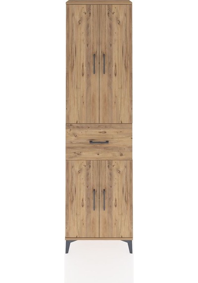 Arges Dolap 2 Raflı Tek Çekmeceli Tek Askılı 60x30x221 Çam-çam Çam