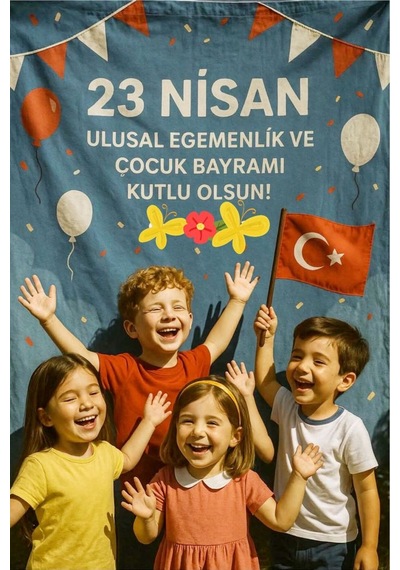 23 Nisan Afiş 70 X 100 Beyaz Beyaz