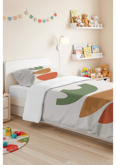 Geometrik Yeşil Genç Odası Tek Kişilik Pike Takımı - Turuncu Bej 160x220 Cm Kapitone Yatak Örtüsü Gizli Pamuk Yansıması