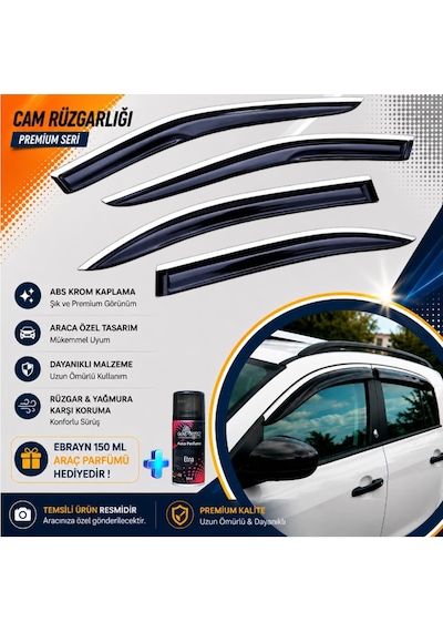 Seat Leon Mügen Cam Rüzgarlığı Abs Nikelajlı Krom Cam Rüzgarlığı 2005-2012 4 Lü + Ebrayn 150 Ml Koku