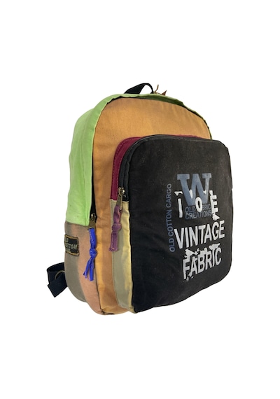 Old Cotton Cargo Kaliteli Tek Bölmeli Vintage Salaş Disayn Günlük Sırt Gezi Okul Kamp Çantası 32 Cm X 38 Cm Siyah
