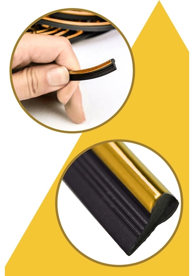 Ankaverse Gold Araba Oto Trim Dekorasyon Şeridi Kauçuk Elastik Kolay Kurulum 5 Metre Şerit Bant Standart