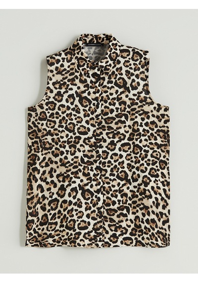Lcwaıkıkı Classic Kahverengi Leopar Desenli Kadın Gömlek