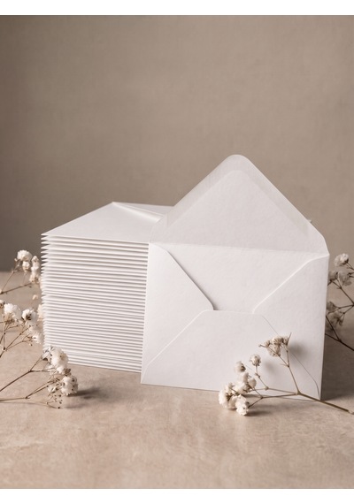 25 Adet 13x18 Cm Premium Kalite Davetiye Zarfı Beyaz