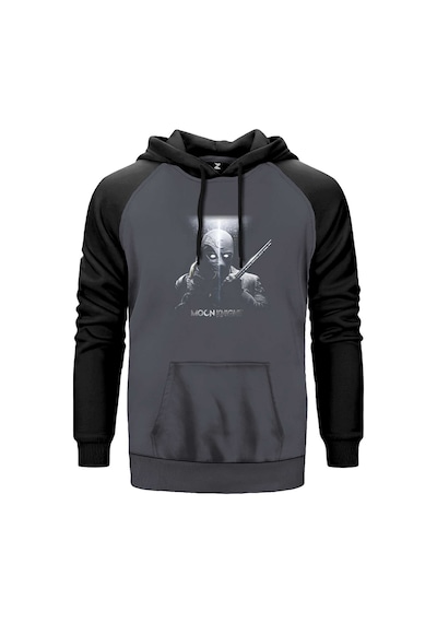 Moon Knight Warrios Gri Renk Reglan Kol Sweatshirt Gri
