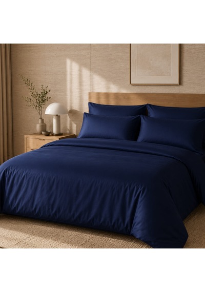 Auren 400 Tc Pamuk Saten King Size Nevresim Lacivert Çok Renkli