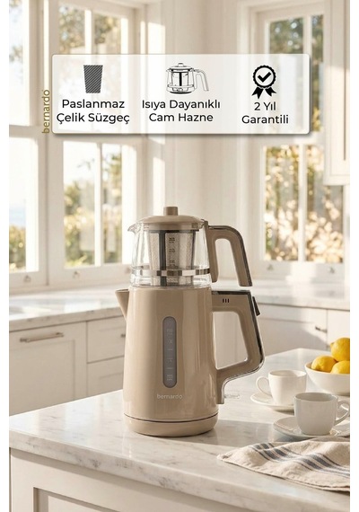 Bernardo Venedik 1.7 L Cam Demlikli Çay Makinesi