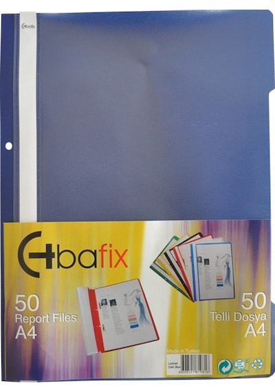 Bafix Telli Dosya Plastik Xl Lacivert A4 Çok Renkli