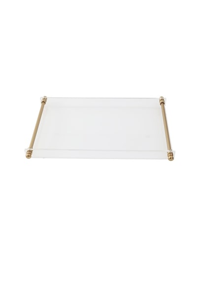 4-6 Kışılık Çay/kahve/söz/nişan Tepsisi Pleksi Boru Kulp Mat Gold Mat - Altın