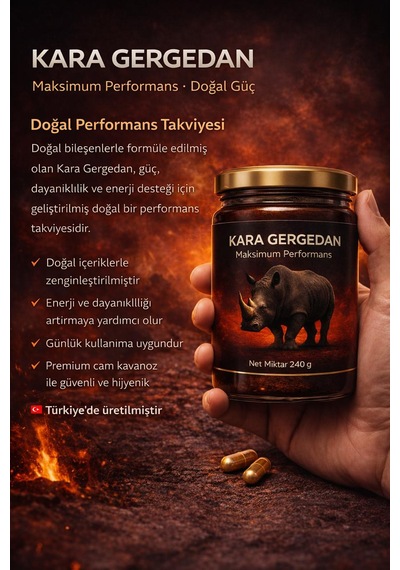 Kara Gergedan Doğal Destek Enerjik Yaşam 240 Gr X 2 Adet