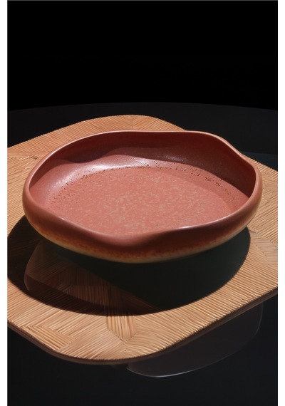 30 Cm Rosa Desenli Porselen Salata Ve Servis Kasesi Beyaz